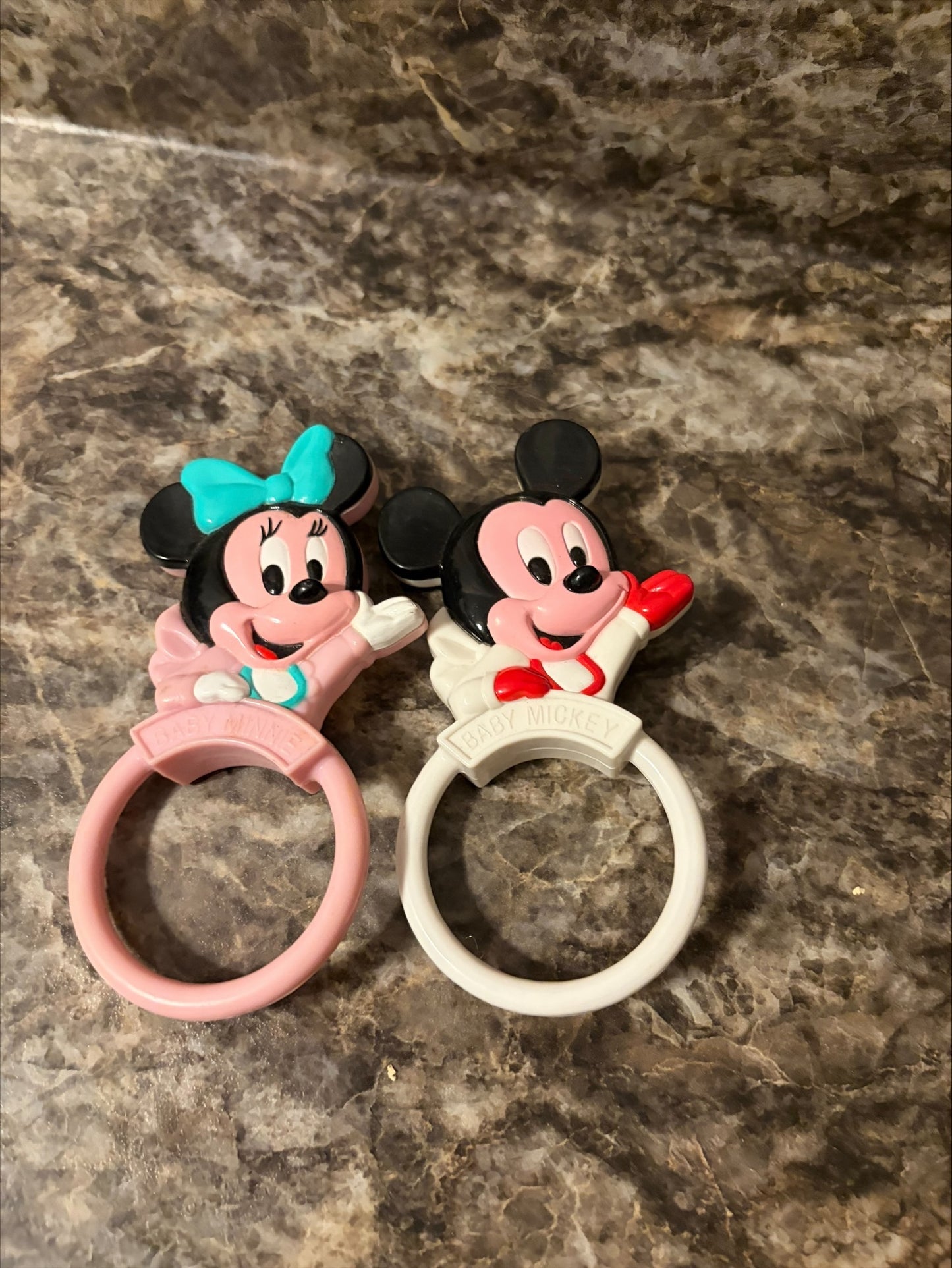 DISNEY MICKEY AND MINNIE MOUSE RATTLES '90'