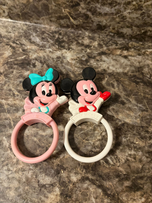 DISNEY MICKEY AND MINNIE MOUSE RATTLES '90'